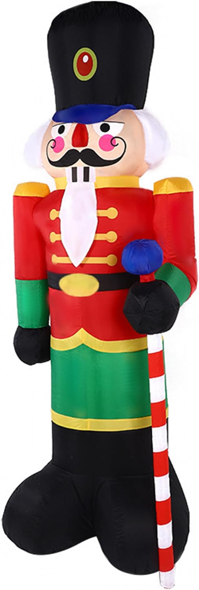 2 Packs 8ft Nutcracker Soldier Christmas Inflatable Decor for Yard/Outdoor/Lawn/Porch Decor (Red/Blue Nutcracker)