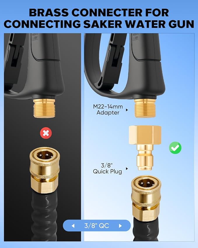Saker Foam Cannon for Pressure Washer Kit with Quick Connect 3/8 Inch,Pressure Washer Gun for Car Washing and Cleaning,with 5 Power Washer Sprayer Nozzles