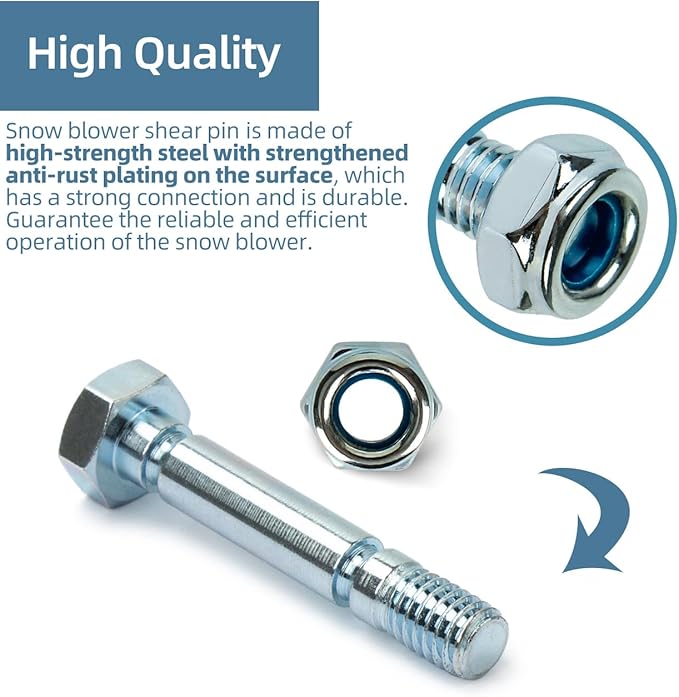 Snow Blower Shear Pins 303160355P / 303160355 Replacement Parts for PowerSmart Snow Blower (Pack of 4)