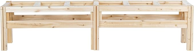 Greenes Fence Six Bucket Elevated Cedar Wood Garden Frame, 84 in. x 16 in. x 20 in. - Made in USA with North American Cedar