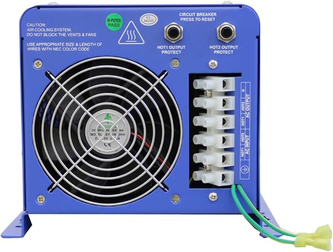 AIMS Power 6000 Watt 48 VDC Pure Sine Inverter Charger 120 & 240 Split Phase VAC Output 60A Charger 40A Transfer Switch PICOGF60W48V240VS