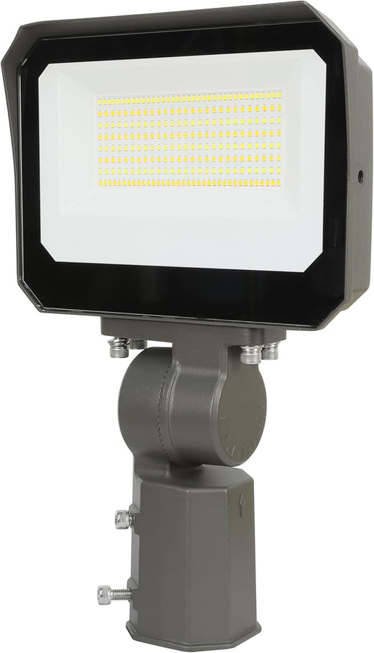 LAMPHOME LED Flood Lights Outdoor 35/60/80W and 3000/4000/5000K Adjustable 10400Lm,Dusk-to-Dawn Sensor o Dawn Flood Light for Yard, Garage, Garden,UL Listed,Includes Knuckle Mount