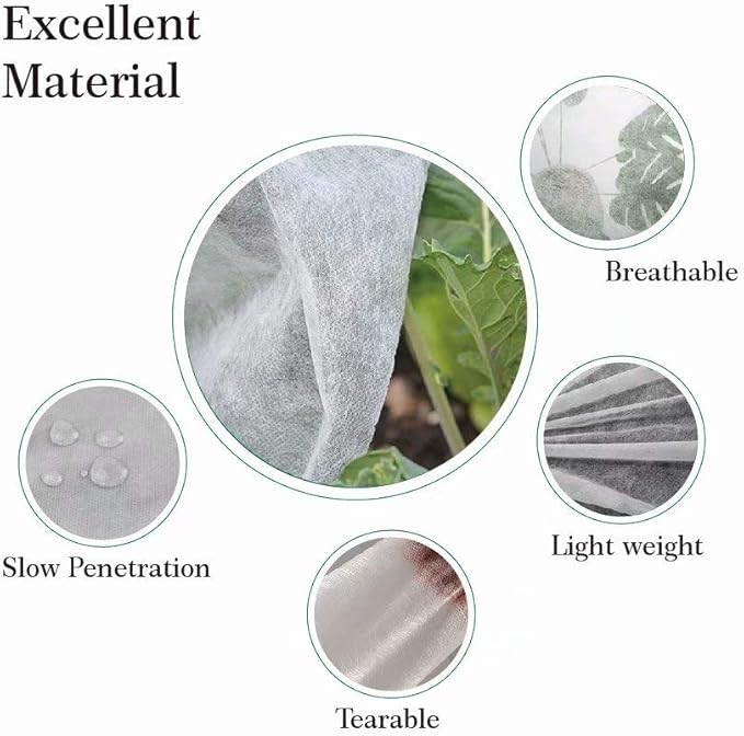 Agfabric Plant Covers Freeze Protection Floating Row Cover 6'x100' 0.55oz Plant Covers Freeze Protection Outdoor Plant Covers for Winter Frost Blankets,White