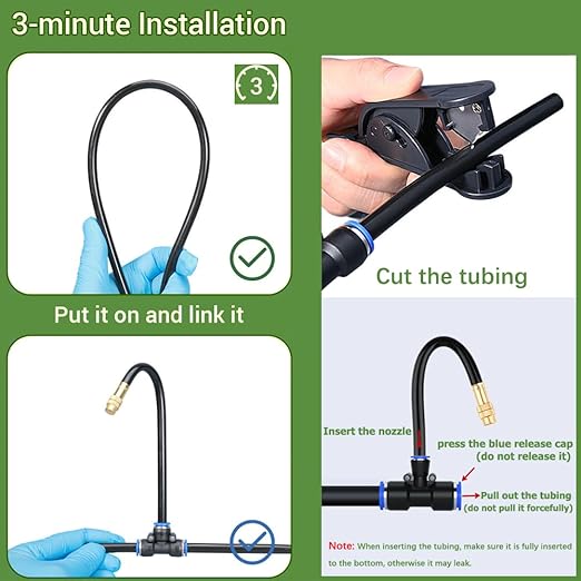 360°Curved Garden Automatic Irrigation System, 360 Degree Bendable Adjustable Garden Watering System, Drip Irrigation System for Garden/Yard/Lawn/Greenhouse(49.2ft Hose+15 Nozzles)