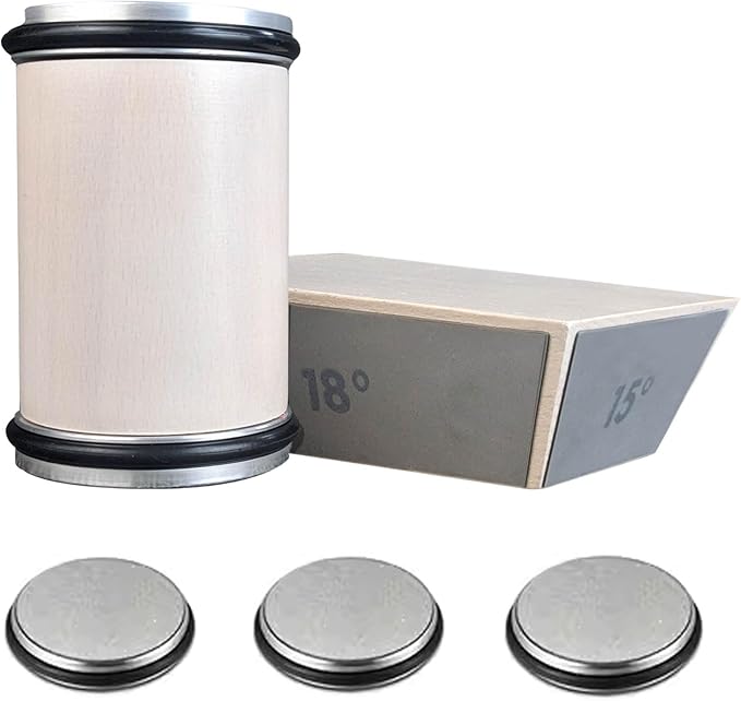 White Rolling Knife Sharpener, Rolling Sharpener Tool for Kitchen Knives - Knife Sharpener Kit Offers 15, 20, 18, & 22 Degree Sharpening