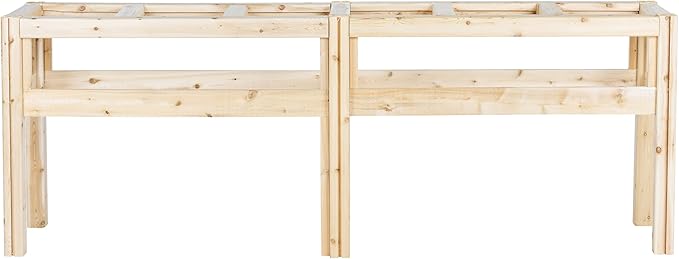 Greenes Fence Six Bucket Elevated Cedar Wood Garden Frame, 84 in. x 16 in. x 30 in. - Made in USA with North American Cedar