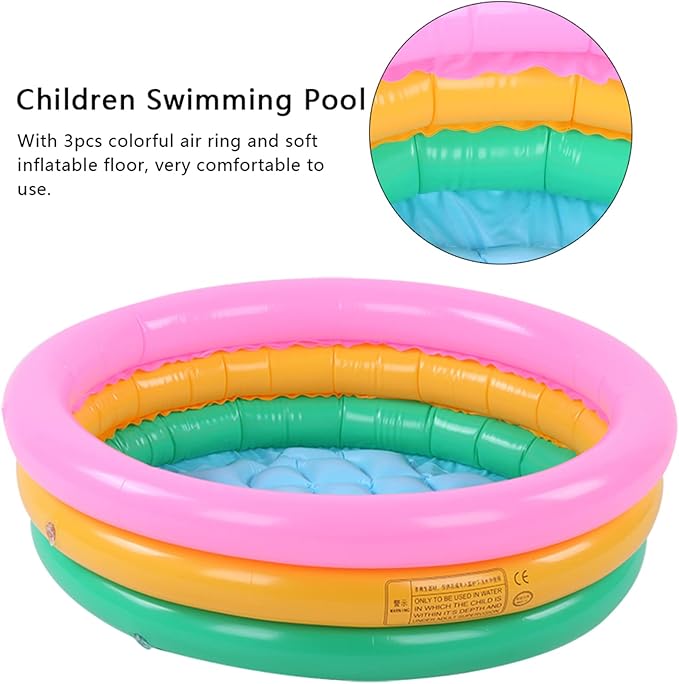 Children Swimming Pool, Round Shape Bright Color Baby Basin Pool, Inflatable Swimming Pool for Indoor (M)