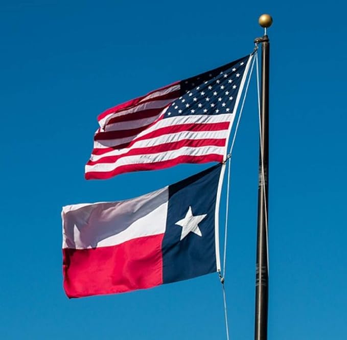 Texas Flag 3x5 Heavy Duty Outdoor -Proudly Made in USA, Embroidered American State Flag, Durable & Weatherproof for Patriotic Display