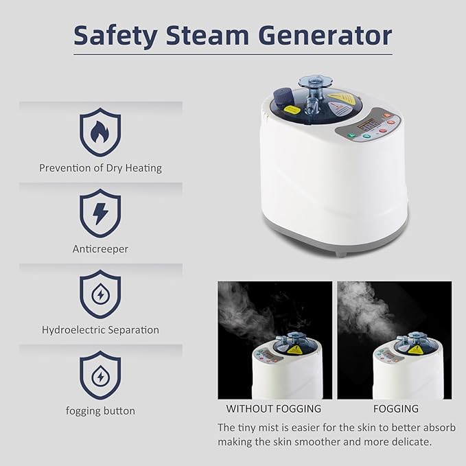 ZONEMEL Portable Steam Sauna Kit for 1 Person or 2 Person Full Body Home Sauna Spa, Leg Detox Relaxation, 2L Steam Pot, Remote Control (Blue, L 33.5”x W 32.3”x H 41.7”)