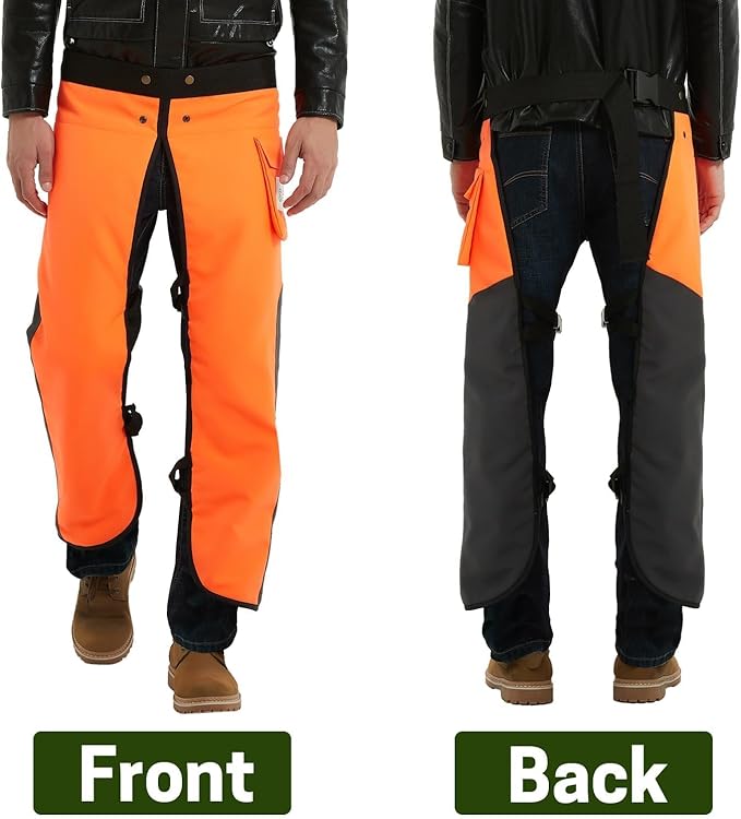 Chainsaw Chaps Apron Wrap 8-layer for Men/Women Loggers Forest Workers Protective Chain Saw Pants Adjustable