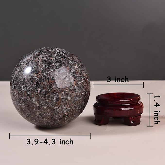 Large Yooperlite Sphere Natural Yooperlite Stone Healing Crystal Ball with Stand Energy Meditation Decor 100-110mm/3.9-4.3"
