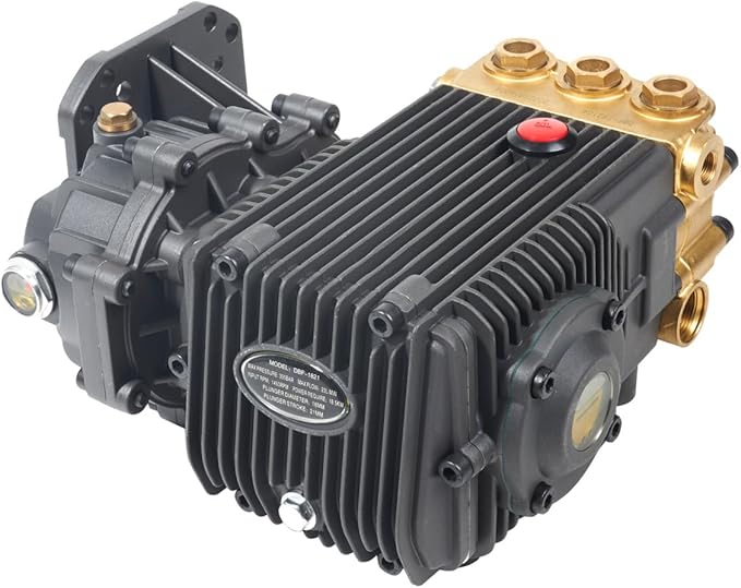 Canpump CE 5066 GB Pressure Washer Pump with Gearbox – 5000 PSI, 6.6 GPM, 1″ Shaft, Horizontal, Triplex – High Pressure High Flow Industrial Power Washer Pump – For 24 HP Gas Engines