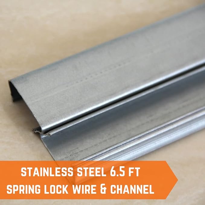 Farm Plastic Supply - Spring Wire & Lock Channel - (25 Pack) - Steel 6.5 ft Spring Lock Track & U-Channel Bundle for Greenhouse Plastic Polyethylene Film or Shade Cloth