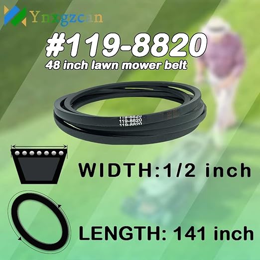 119-8820 1/2" W X 141.5" L Deck Belt for Toro TimeCutter SS5000 MX5000 5000 MX5060 75750 Exmark Quest Toro Zero Turn Mowers with 50 Inch Decks 119-8820-SL Deck Belt 114-0453 GX21833 GX20571