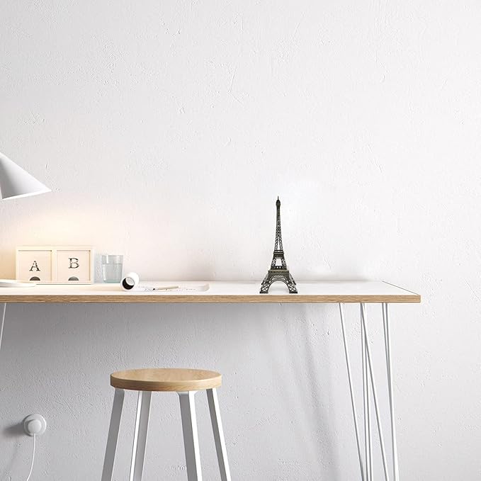 ESHATO Bronze Metal Eiffel Tower Statue, 10inch Decorative Figurine Replica Stand Holder for Cake Topper Table Decor Gift Party Home Decoration