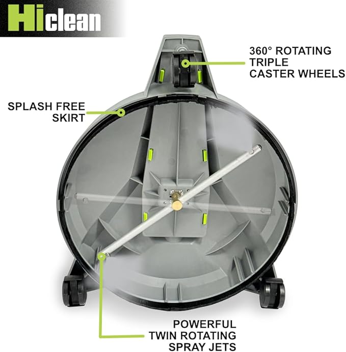 12” Pressure Washer Surface Cleaner with Wheels - 3200 Max PSI, 1/4” Connector - for Electric Pressure Washers