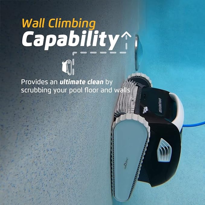 Dolphin 2025 Model Explorer E30 Wi-Fi Automatic Robotic Pool Vacuum Cleaner, Wall Climbing, Waterline Scrubber Brush, Ideal for Inground Pool 50 FT in Length