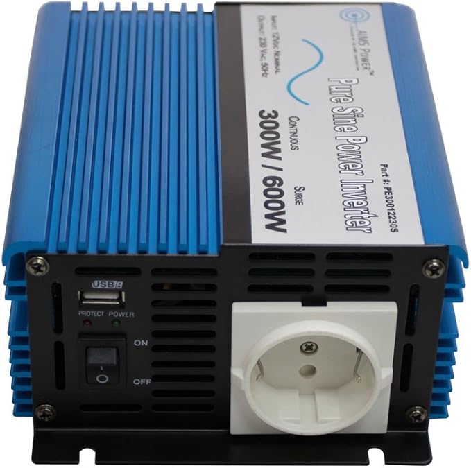 AIMS Power European 300 watt 24 VDC Pure Sine Inverter 220 Volt 230 Volt