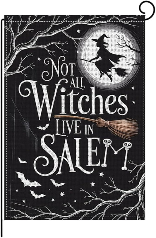 HTBIG Halloween Decor Garden Flag, Halloween Witches Garden Flags, Yard Flags for Outside 12x18 inch, Outside Yard for Home Decorations