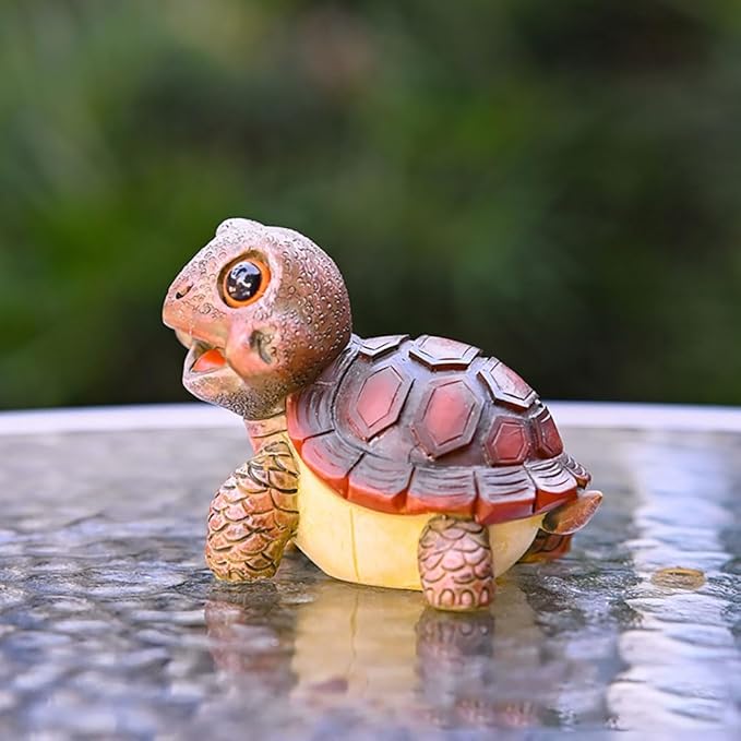 Turtle Garden Decor Turtle Statue Outdoor Yard Patio Decor Indoor/Outdoor Garden Decor Animal Statu for Home, Yard, Patio, Backyard, Balcony (Red)