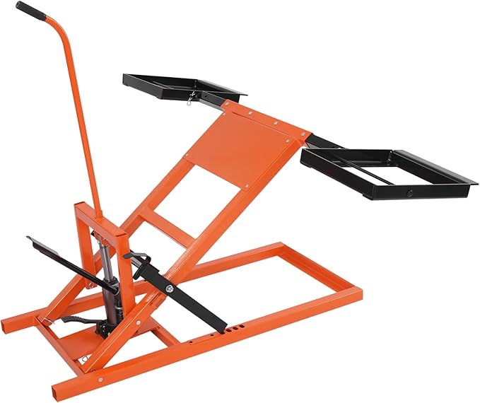 Lawn Mower Lift Jack 500 Lbs Weight Capacity, Lawn Mower Lift with Hydraulic Jack Adjustable Movable Lawn Lifter for Mower Maintenance Or Repair