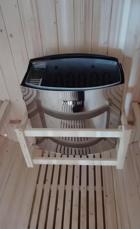 Outdoor Barrel Steam Sauna for 2 Person, Canadian Hemlock Wood, 4.5KW Harvia Heater, 8mm Tempered Glass, Sauna Stone, Water Bucket, Ladle, Lights, 220V, 195°F