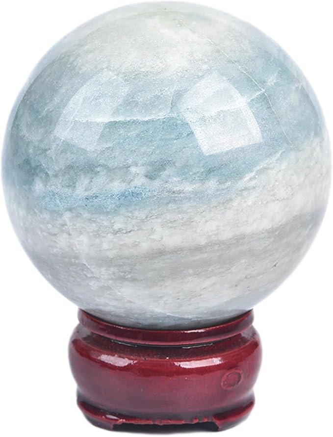 JIC Gem Natural Healing Crystal Sphere Ball Trolleite Crystal Decorative Ball Chakra Meditation Fengshui (60-70mm)