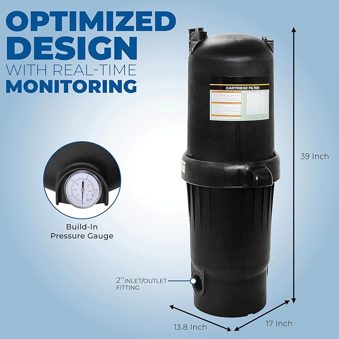 XtremepowerUS 175 sq/ft Swimming Pool Cartridge Filter In-Ground Pool/Spa Pool Filter for Pool Up to 35,000 Gallons