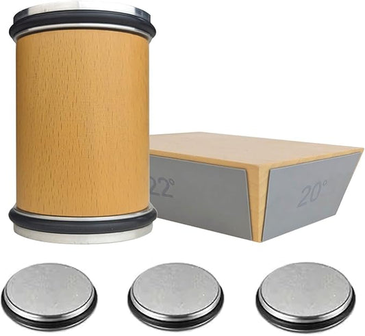 Beige Rolling Knife Sharpener, Rolling Sharpener Tool for Kitchen Knives - Knife Sharpener Kit Offers 15, 20, 18, & 22 Degree Sharpening