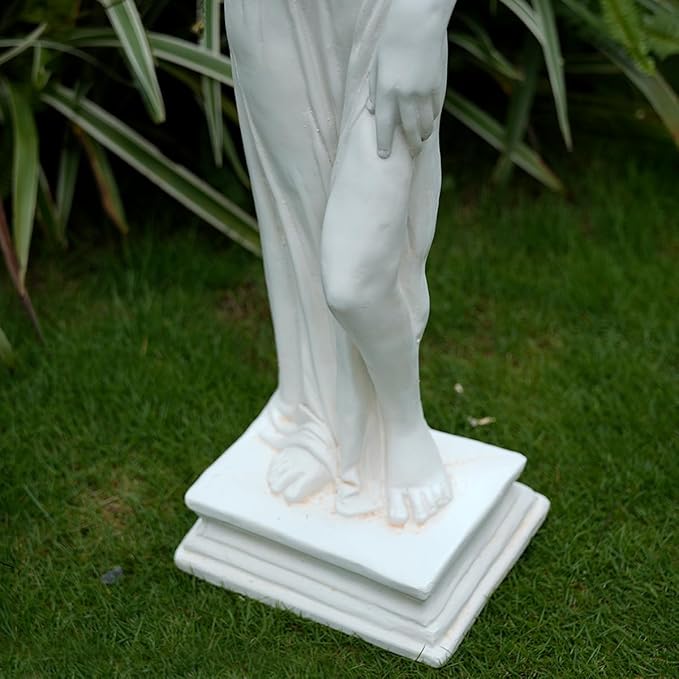 Outdoor Nymph Statues, 32Inch Garden Goddess Sculptures, Greek Mythology Roman Decor, Large Statues for Patio Yard Lawn Porch, Ivory (Nymph02-Ivory)