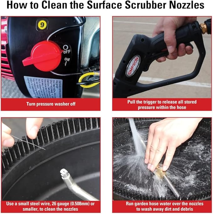 Simpson Cleaning 80165 Universal 15" Steel Pressure Washer Surface Cleaner for Cold Water Machines, 1/4" Quick Connection, Recommended Min 2200 PSI up to Max of 3700 PSI, Black