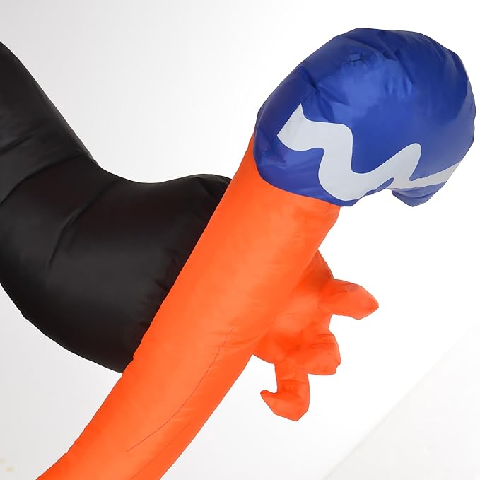 10ft Inflatable Halloween Decoration Pumpkin Head Ghost with Hammer, Waterproof Outdoor Decorations, Blow Up LED Yard Decor for Garden, Lawn, Party, Holiday