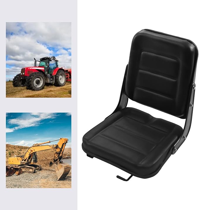 Universal Forklift Seat Lawn Mower Seat, Garden Tractor Seat, PVC Tractor Seat Tractor Suspension Seat,Replacement Forklift Seat for Excavator Backhoe Dozer Telehandler Seat