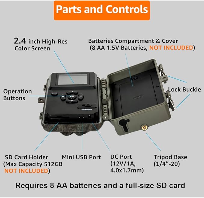 GardePro A3S Trail Camera 2 Pack, 64MP 1296p, Next-Gen Image Technology, Game Camera with Clear 100ft No Glow Night Vision, Fast 0.1s Trigger Speed Motion Activated Waterproof, H.264 MP4 Video