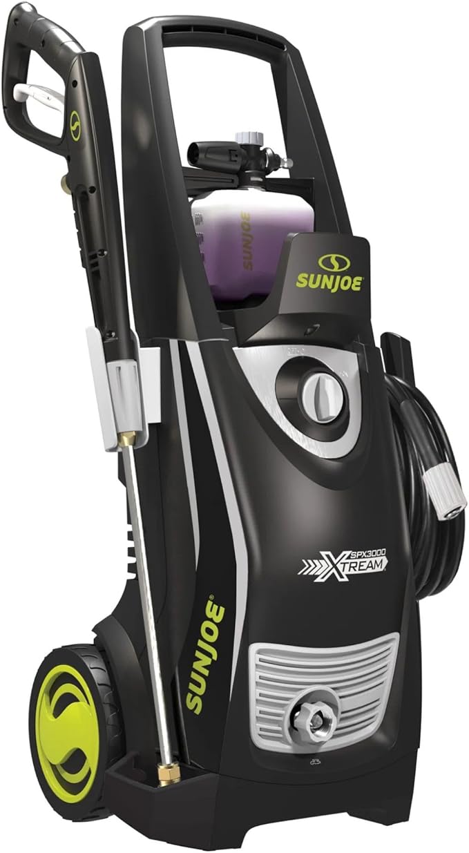 Sun Joe Electric Pressure Power Washer w/ 4 Nozzles & Foam Cannon, 2200 PSI (PWMA Certified), 1.1 GPM, 14.9-Amp Motor - Heavy-Duty Cleaning Machine for Patios, Decks, & Sidewalks, SPX3000-XT XTREAM