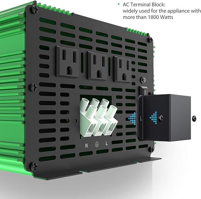 EDECOA 3000 Watt 24 Volts Power Inverter Pure Sine Wave 3000W DC 24V to 120V AC Solar Inverter with 3 Outlets and AC Terminal Block