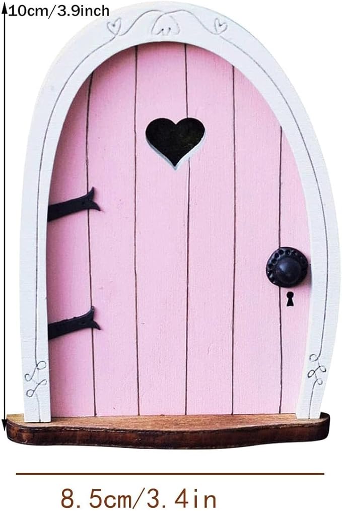 Whimsical Miniature Fairy Door - Handcrafted 3D Mini Woodland Portal Tree Accessory for DIY Garden Landscapes, Terrarium Decor & Collector's Fantasy Displays（Blue Streak ）