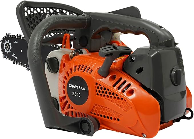 25.4CC 12 Inch Gas Chainsaw, 2-Stroke Gasoline Powered Chain Saw, 900W Handheld Petrol Chainsaws For Wood Cutting, Tree Trimming and Land Clearing