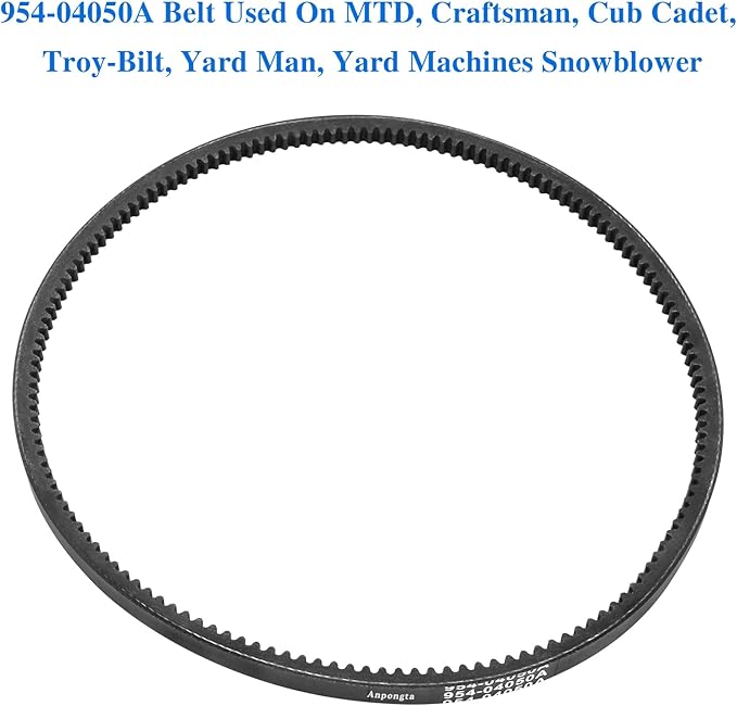 954-04050A Snow Thrower Auger Belt for MTD, Cub Cadet, Craftsman, Troy-Bilt 754-04050, 754-04050A, 954-04050, Replaces 954-04050A Belt (1/2'' x 35'' V-Belt, Kevlar Cord)