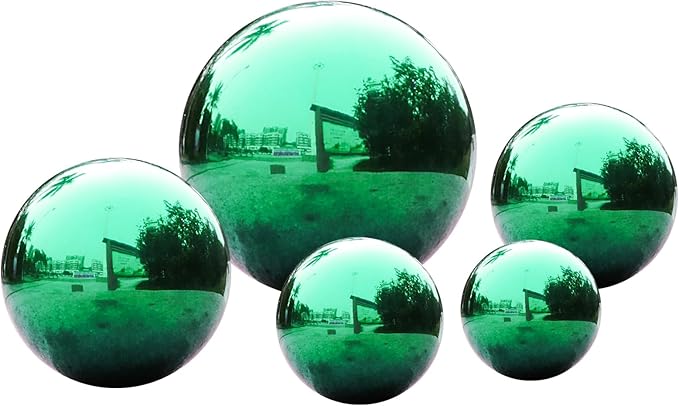 Stainless Steel Gazing Ball,12inch Green Gazing Globe