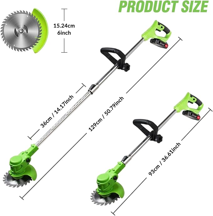 ALSO GO Electric Weed Wacker Grass Trimmer, 3 in 1 Weed Eater Battery Powered, Cordless Trimmer with 2pcs 24V Batteries, Stringless Lightweight Lawn Edger Brush Cutter for Lawn Garden Yard