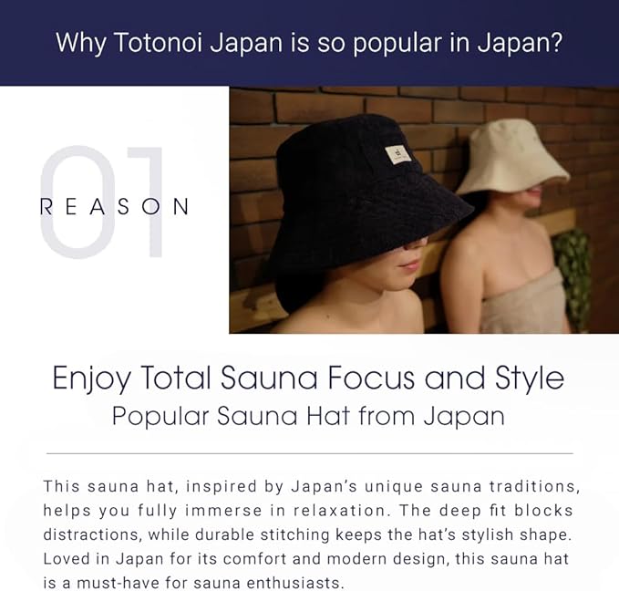 Sauna Hat Towel Japan Brand for Men and Women, Washable Sauna Hat (Blue-Gray)