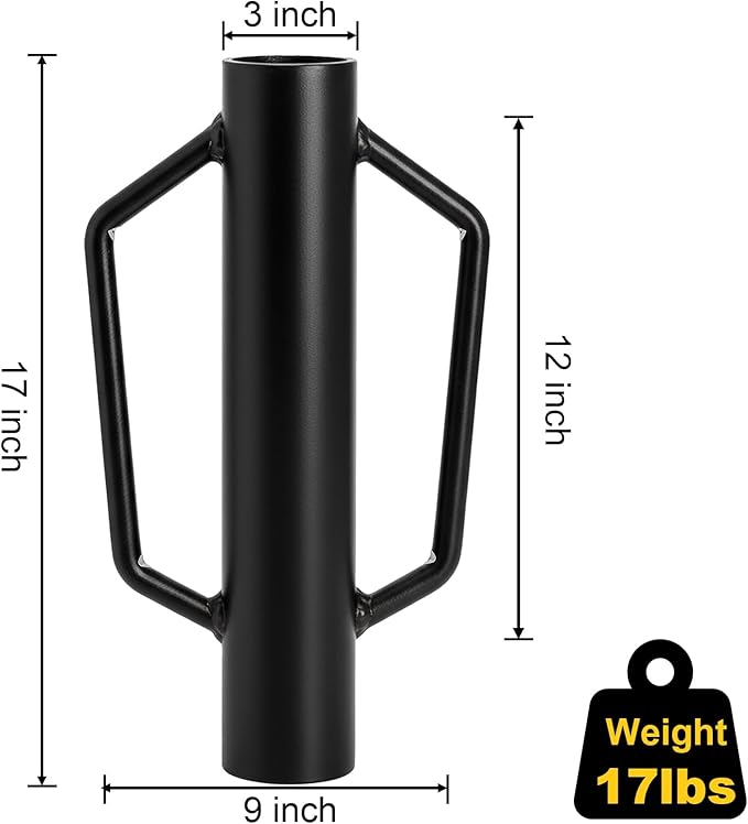 yarlung Fence Post Driver, 17 LBS Heavy Duty Hand Post Pounder with Handles for Metal U Posts, T Posts, Garden Wooden Fence, Black