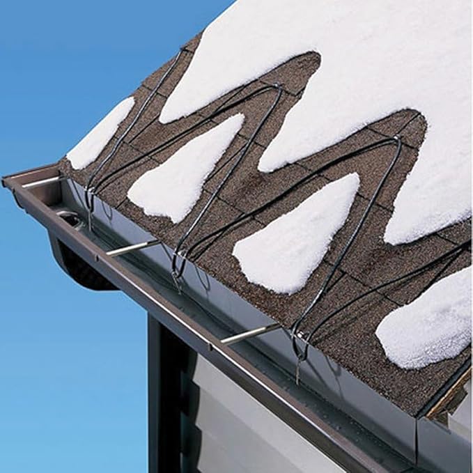 Clear Power Roof & Gutter Deicing Kit - 30ft | 150W With 2ft Power Cord 18/3 SJTW & Power Indicator Light (CPRH002)