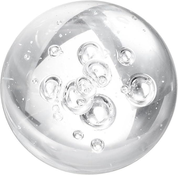 uxcell 40mm/1.6" Crystal Sphere Ball Bubble Glass Solid Decorative Sphere Crystal Ball Prop Ornament for Feng Shui Divination Fortune Telling Tabletop Fountain Decoration, Clear
