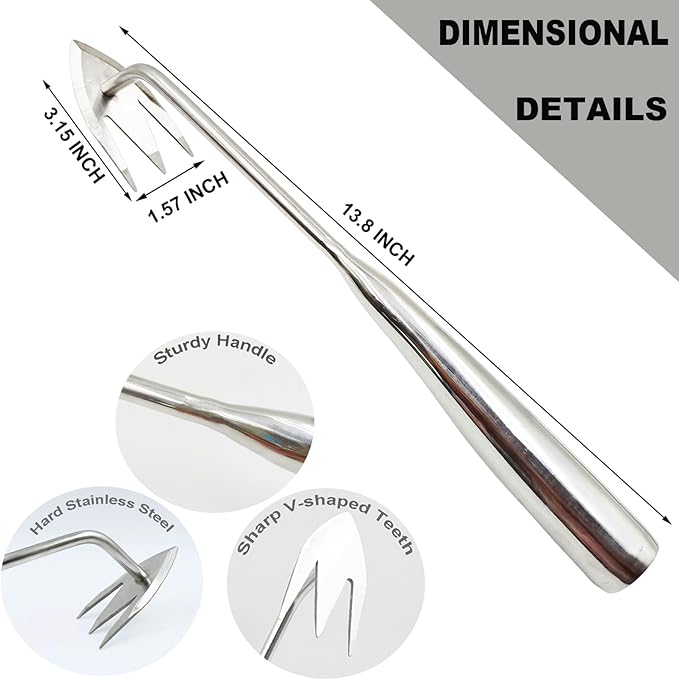 Gardening Weeding Pulling Tool,2pcs New Weeding Artifact Uprooting Weeding Tool,Stainless Steel Garden Weed Puller Tool,Garden Weeder Tool with Gloves for Backyard(13.8+13.8 inch)