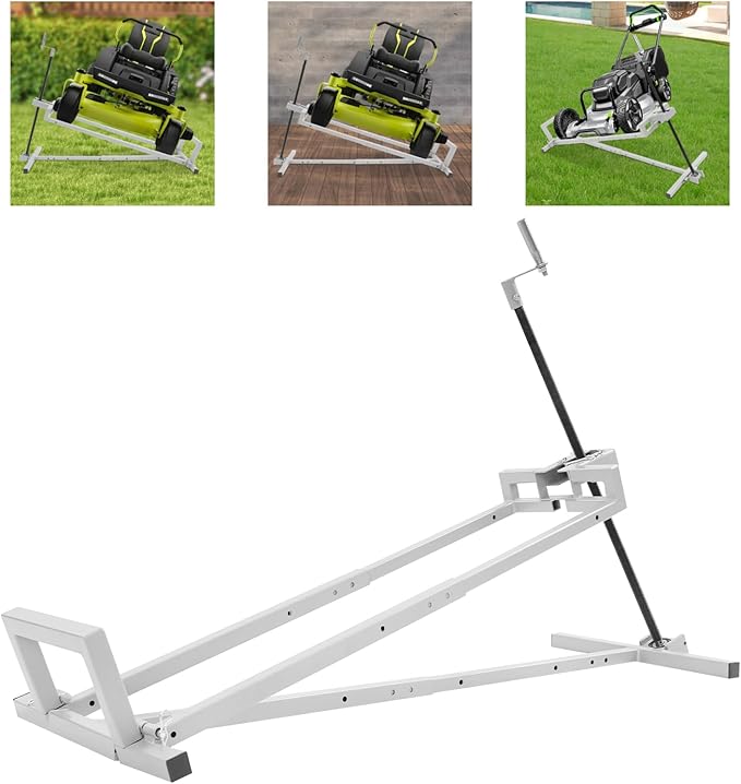 880 lbs Capacity Lawn Mower Lift Tool, Adjustable Steel Lawn Tractor Lift Jack, for Mowers, Garden Tractors, Riding Tractors Repair, Maintenance Lifter (Gray)