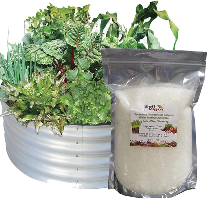 5 Lbs. Soil Vigor Super Absorbent Polymer, Moisture Trap for All Plants, Trees, Shrubs, Vegetable, Flower Gardens, and Lawns