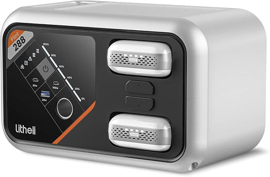 Litheli 288 Series 287Wh Portable Power Station, Lithium Solar Generator with 300W AC Outlet (2×74Wh Packs Shipped Separately), Fast Charge 0–95% in 50 Min for Camping, RV, Van & Outdoor Emergency