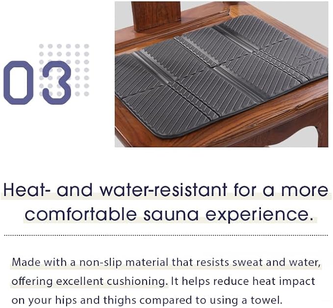 Sauna Mat/Personal Seat Pad – for Sauna, Spa, and Outdoor Use Gray